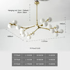 Lustre Boule Design — Noir 24 ampoules