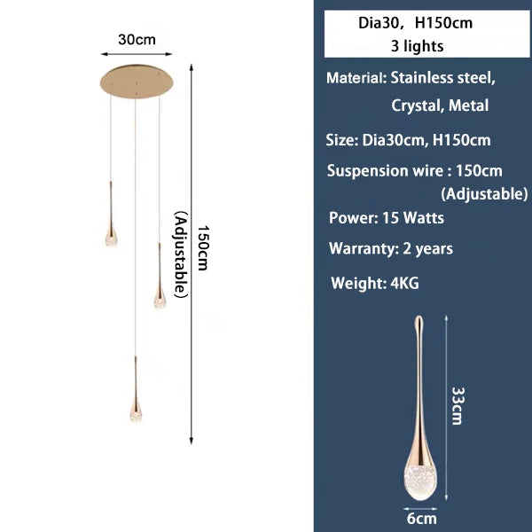 Lustre Salon Moderne — Cristal