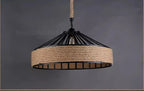 Suspension Chanvre Corde Design Industriel — Vintage Rétro — Salle à Manger