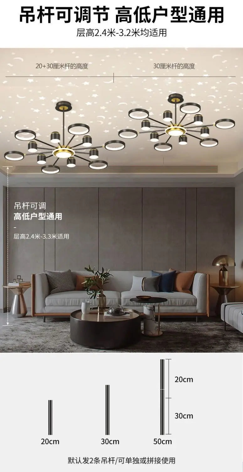 Lustre Moderne LED — Blanc