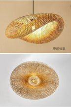 Lustre Rotin Tressé 40/50/60/80/100cm | Suspension Osier Fait Main | Luminaire Naturel Bohème