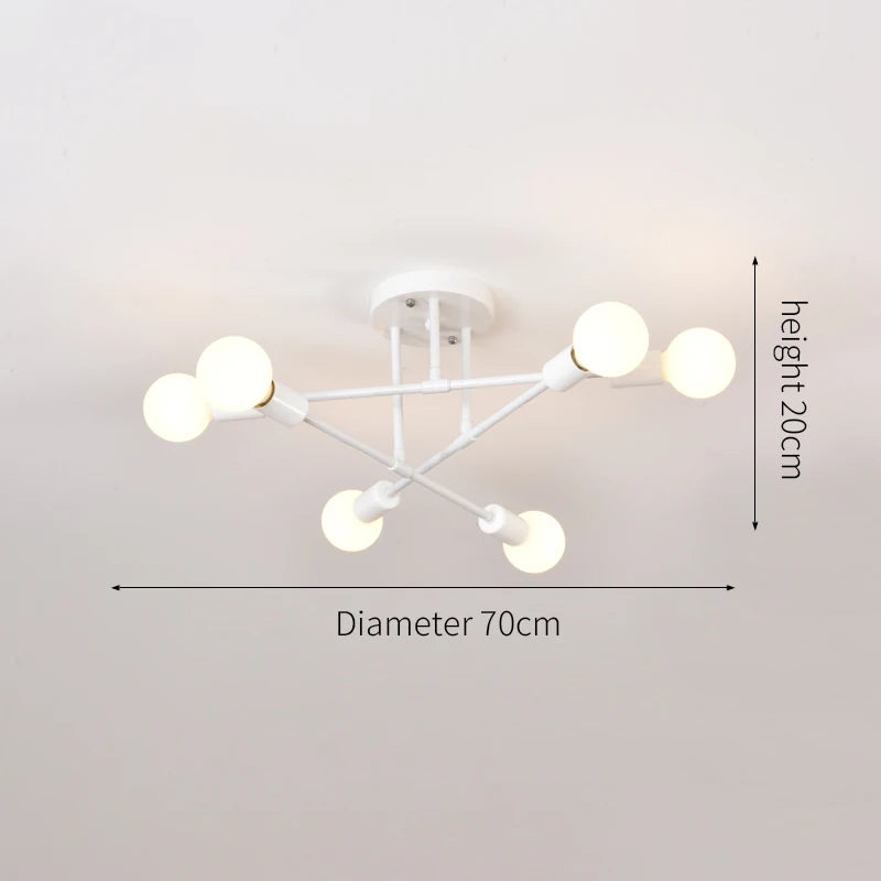 Lustre Industriel Bois et Métal — Salon