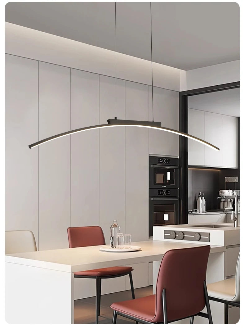 Suspension Arc LED Design Élégant — Luminosité Réglable — Salle à Manger