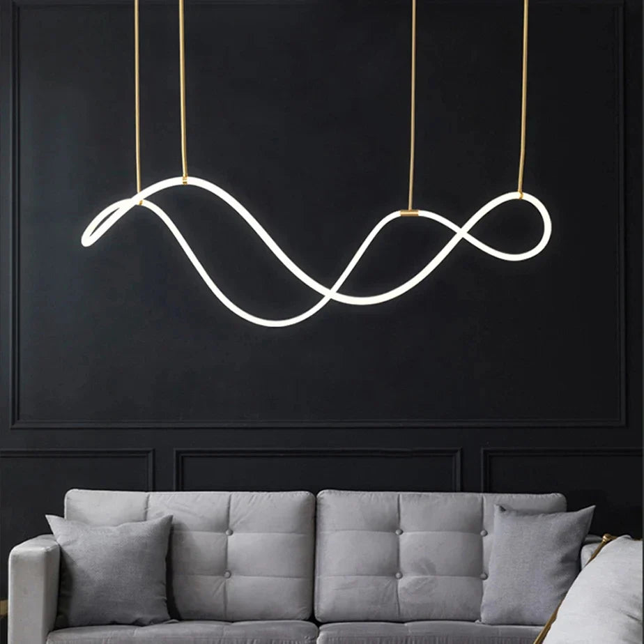 Lustre Cuisine Industriel — Nordique — Doré 150 cm A