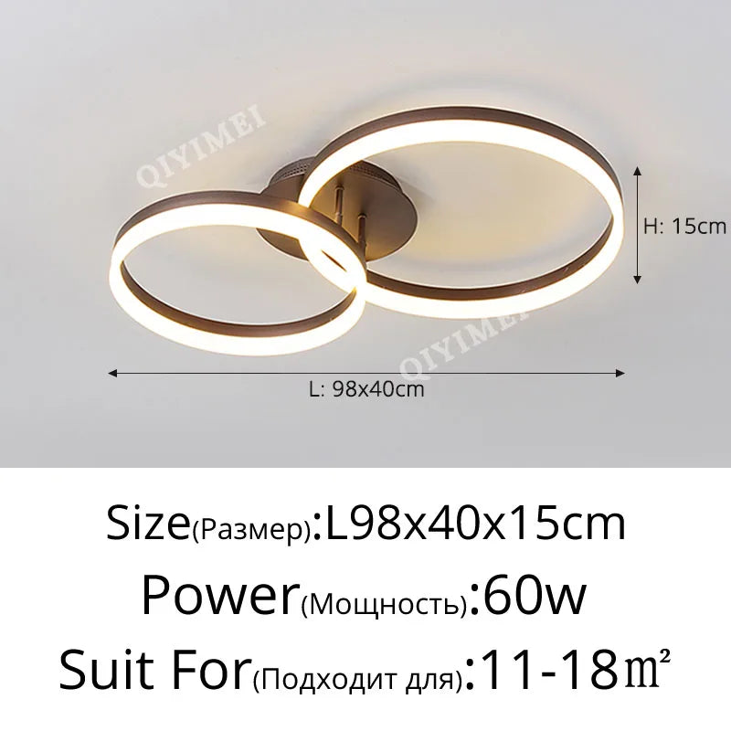 Lustre Design LED — Métal — 1 anneau 50cm