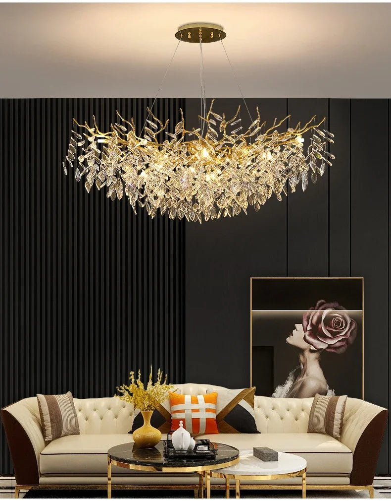 Grand Lustre Salle à Manger — Cristal Grand Format — Rond 100cm