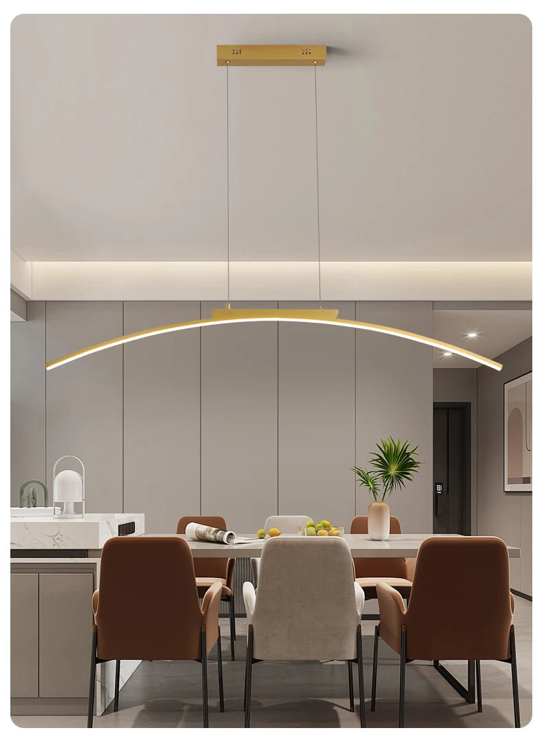 Suspension Arc LED Design Élégant — Luminosité Réglable — Salle à Manger