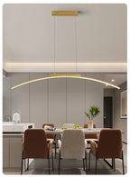 Lustre Arc LED Contemporain Dimmable — Cuisine et Restaurant — Design Épuré