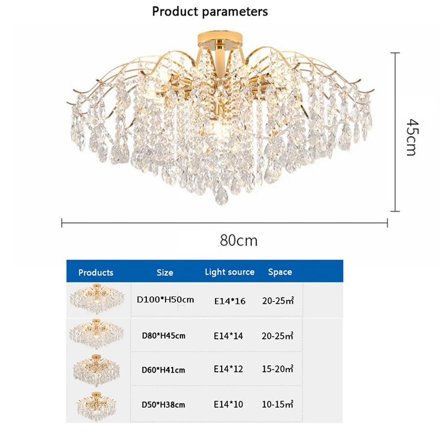 Lustre Baroque — Plafonnier LED Cristal