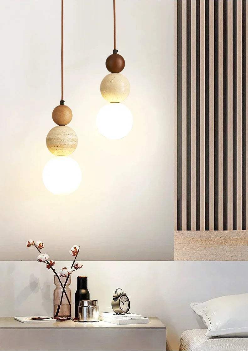 Suspension Design Bauhaus Crème — Pierre et Bois Médiéval — Chambre et Bar