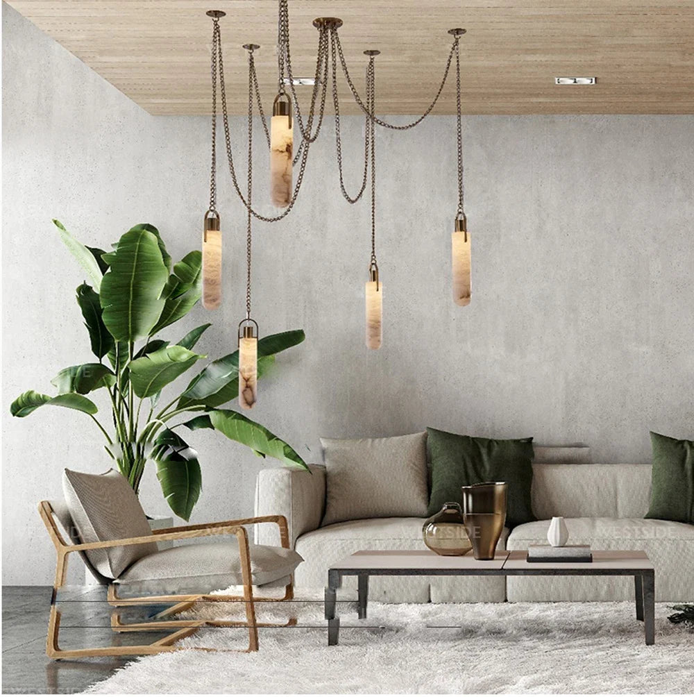 Lustre Aluminium Design — Métal — 9 ampoules