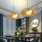 Lustre Bambou Tressé Artisanal LED — Design Vintage Naturel — 40 à 80cm
