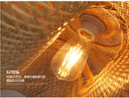 Suspension Bambou Osier Rotin - Lustre Plafond Moderne LED