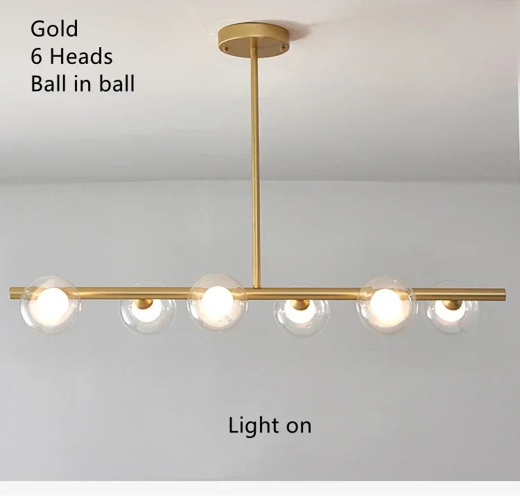 Lustre Blanc Moderne — Verre — 6 G Blanc Laiteux ball