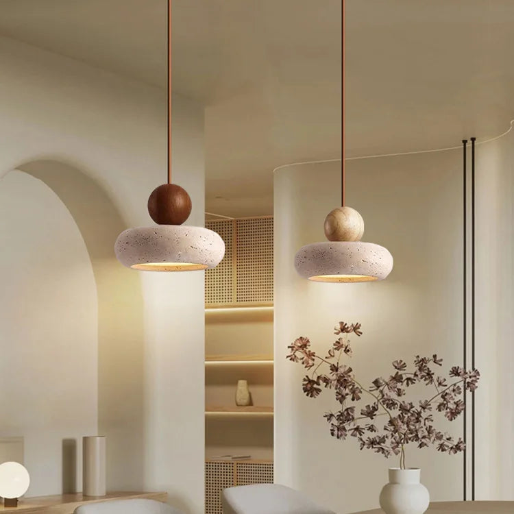 Suspension Pierre d'Agate Naturelle — Design Vintage Unique — Chambre et Restaurant
