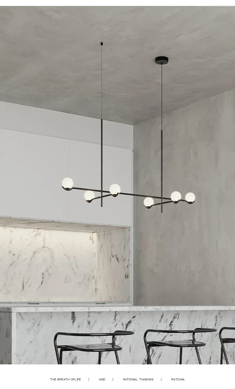 Lustre Noir Moderne — Verre