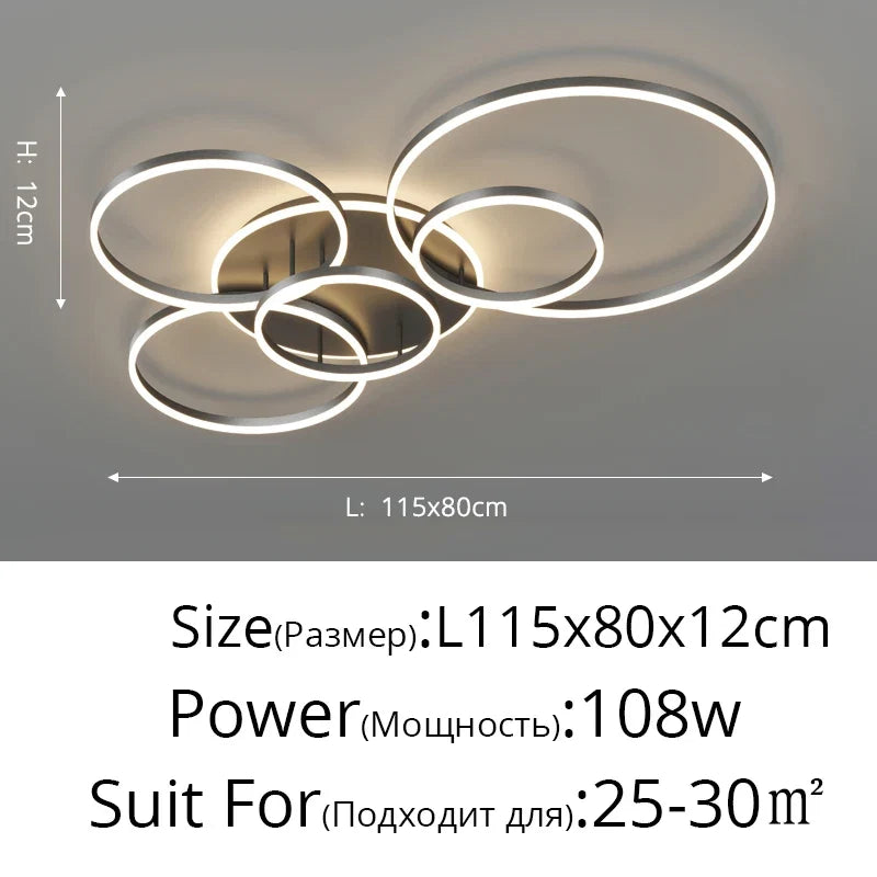 Lustre Blanc Moderne — Noir 2 ampoules 24W