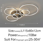 Lustre Blanc Moderne — Noir 2 ampoules 24W
