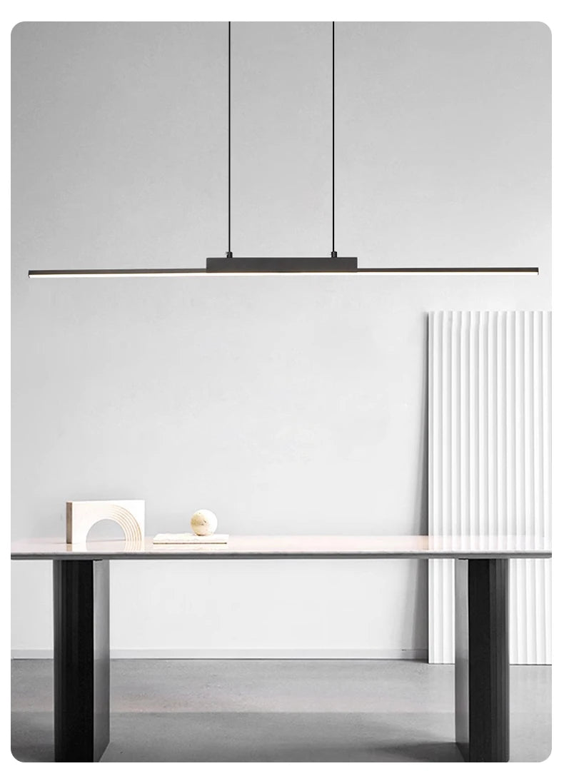 Lustre Salon Design Moderne Long — Salle à Manger et Cuisine — Minimaliste