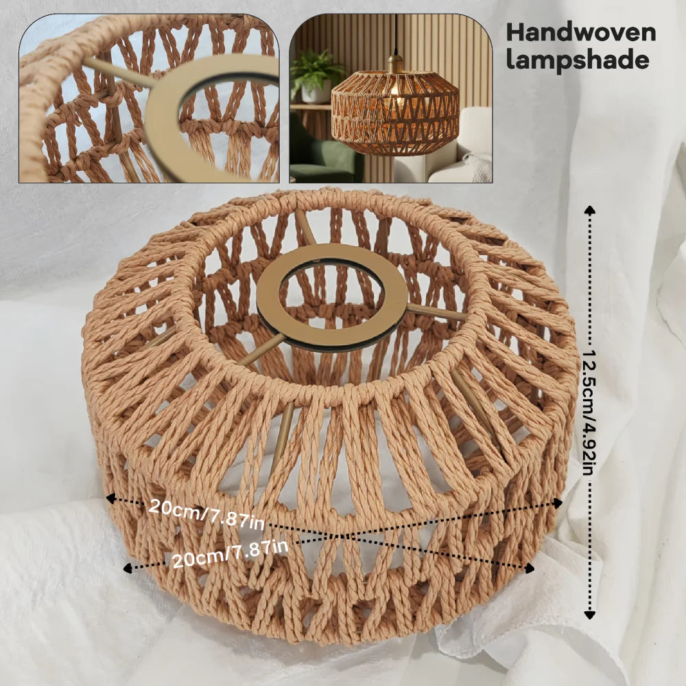 Lantern-style Lampshade, Warm-toned Lampshade, Decorative Lampshade, Hand-woven Lampshade, Adding a Cozy and Warm Ambiance to Th