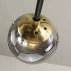Lustre Boule Verre Design — Gris Fumé 5 ampoules