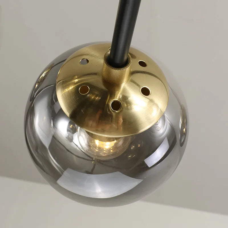 Lustre Boule Verre Design — Ambre Applique