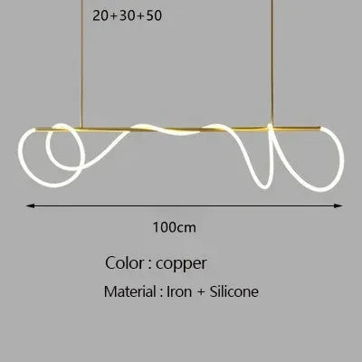 Lustre Cuisine Industriel — Nordique — Doré 150 cm A