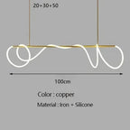 Lustre Cuisine Industriel — Nordique — Doré 150 cm A