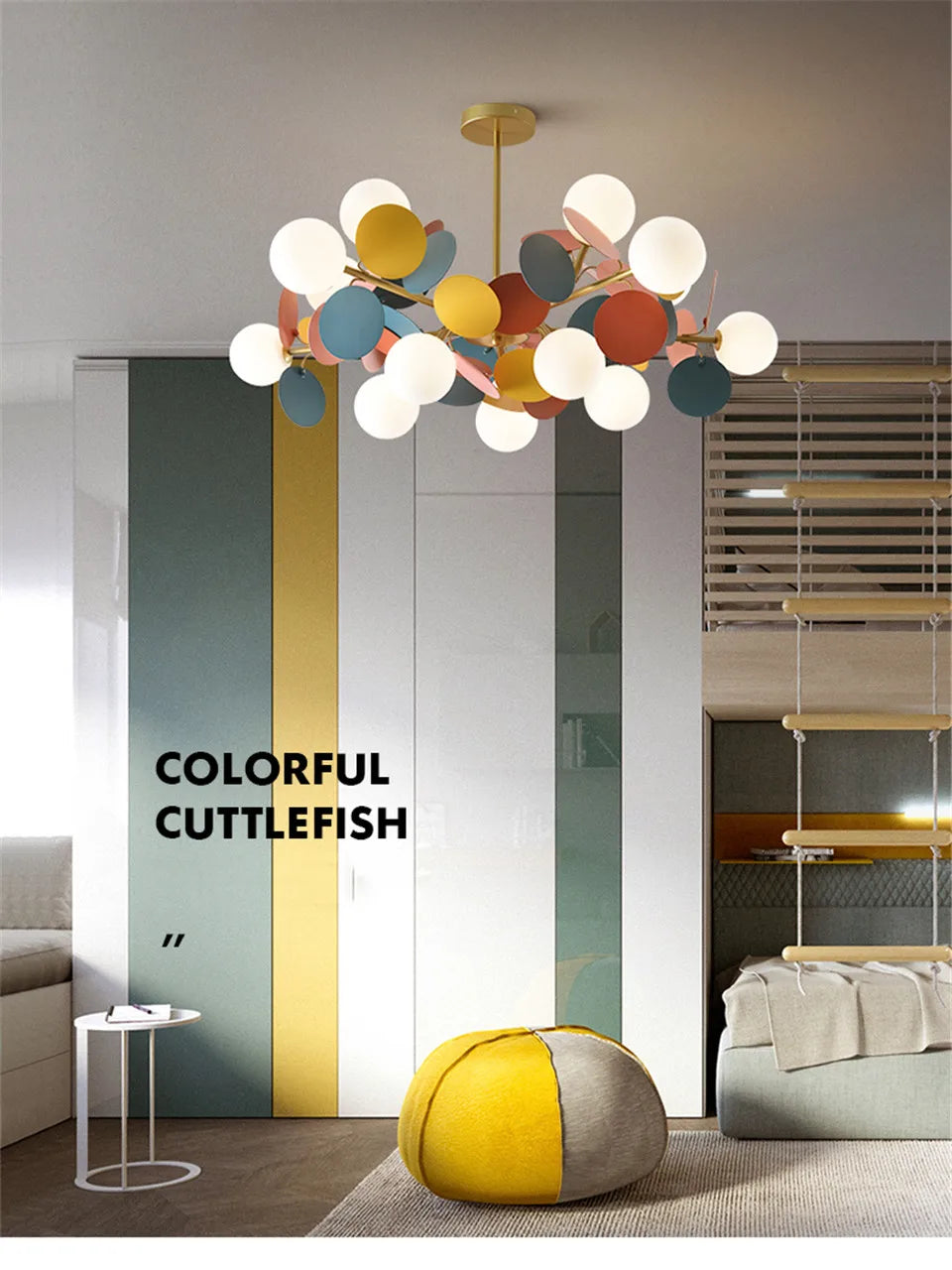 Lustre Araignée Design — Moderne — 10 ampoules blanc