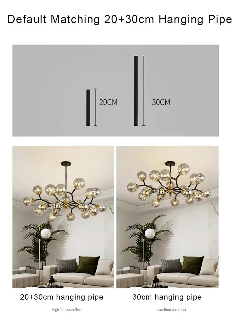 Lustre Globe Verre — Plafonnier Boule Moderne