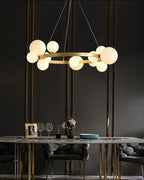 Lustre Globe Verre — Blanc