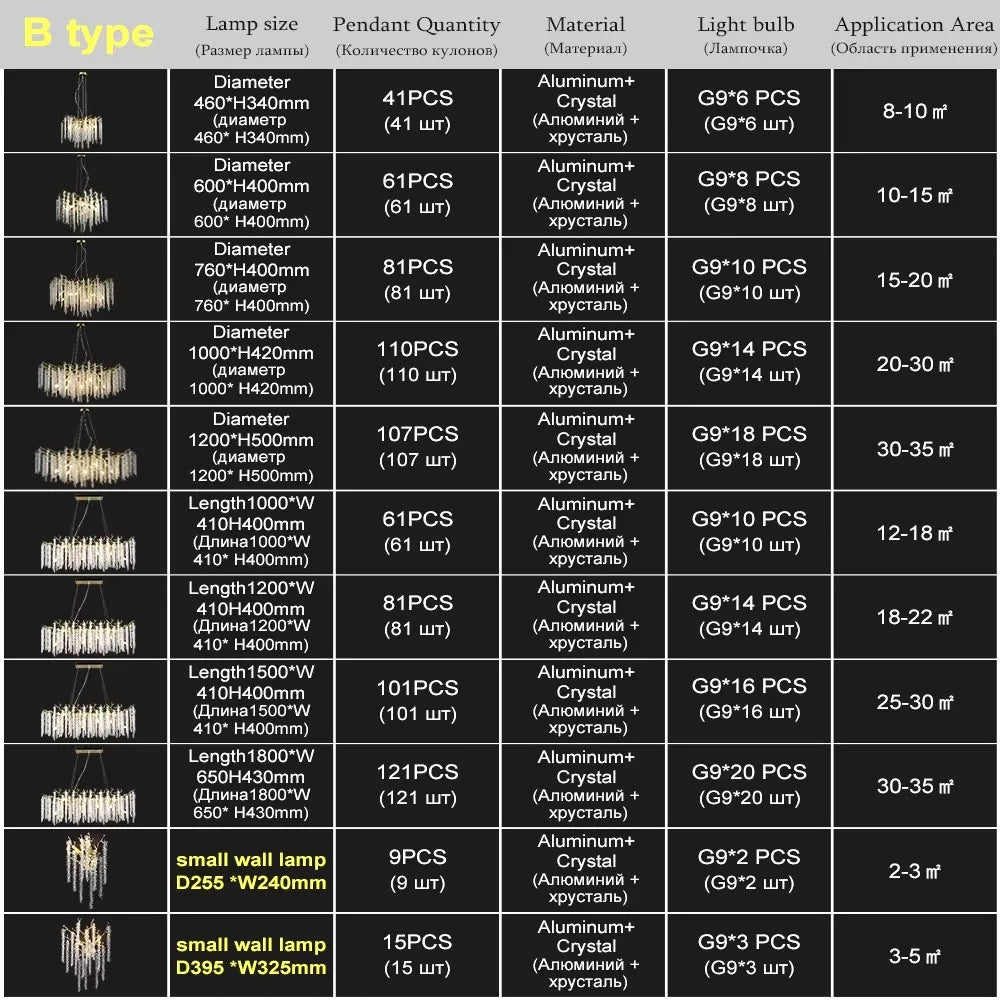 Lustre Cristal Salon