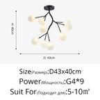 Lustre Chambre Bébé — Noir B 45 ampoules