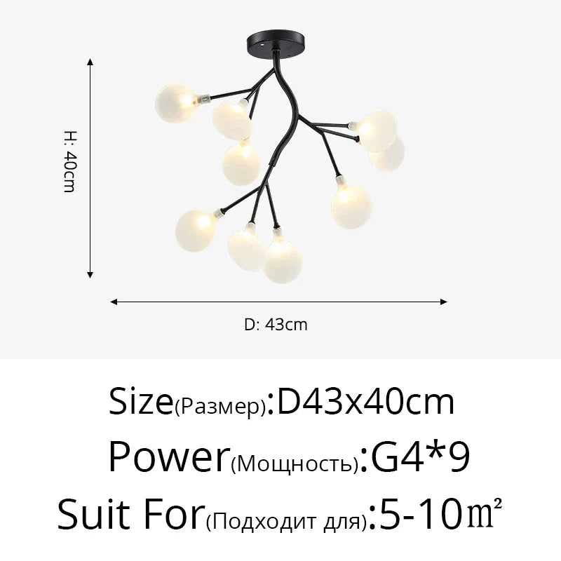 Lustre Chambre Bébé — Noir B 45 ampoules