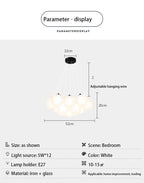 Lustre Blanc Moderne — Salon — 19 ampoules
