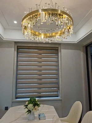 Lustre Cristal Moderne — Métal — 90cm Ovale
