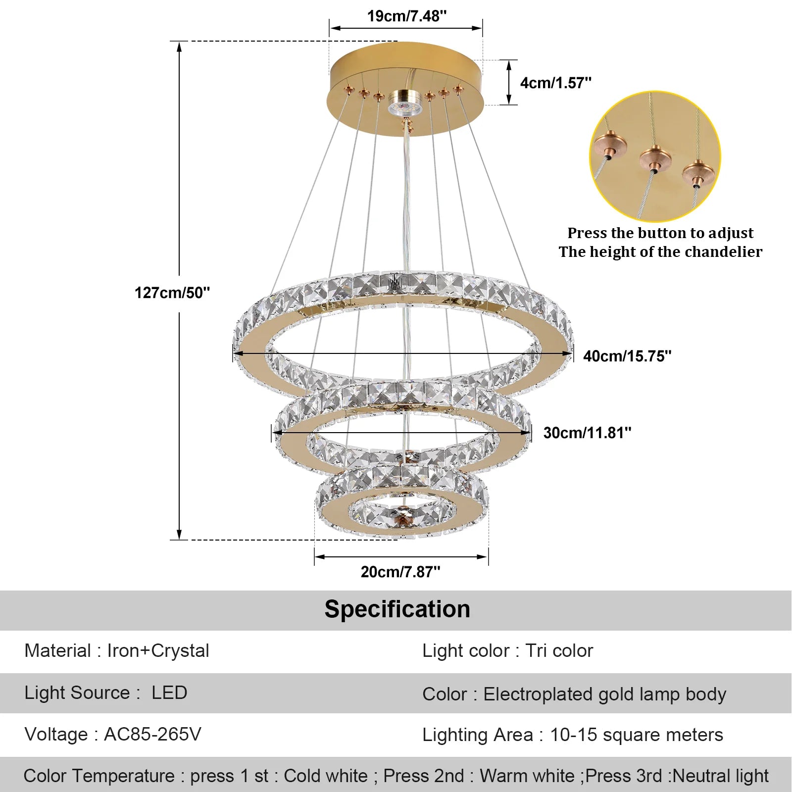 Lustre LED Cristal — Entrée
