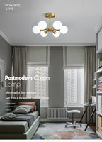 Lustre Cuivre — Plafonnier Boule Moderne