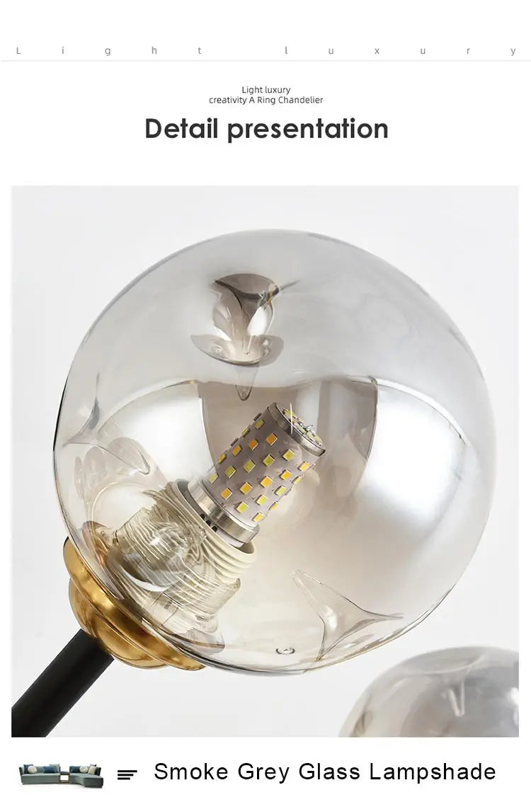 Lustre Globe Verre — Plafonnier Boule Moderne