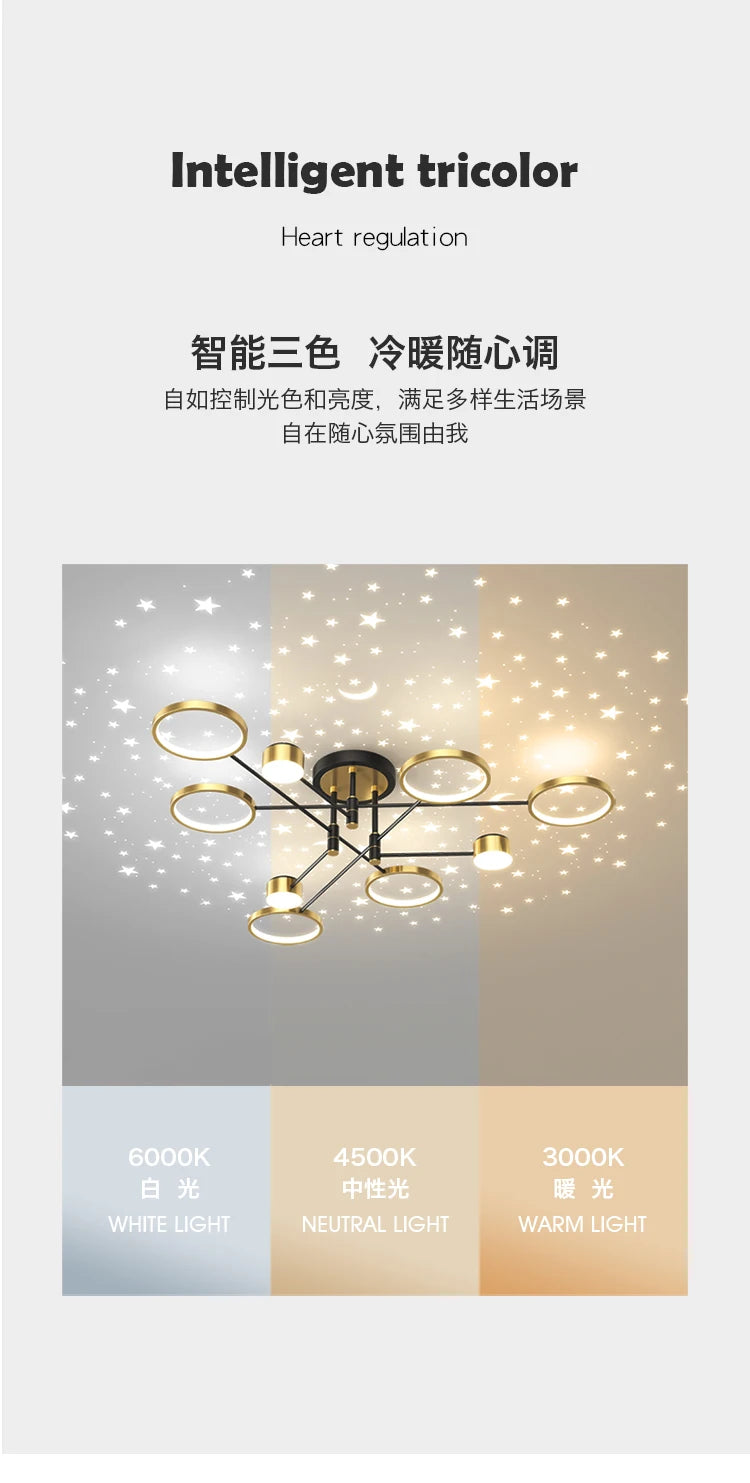 Lustre Moderne LED — Blanc