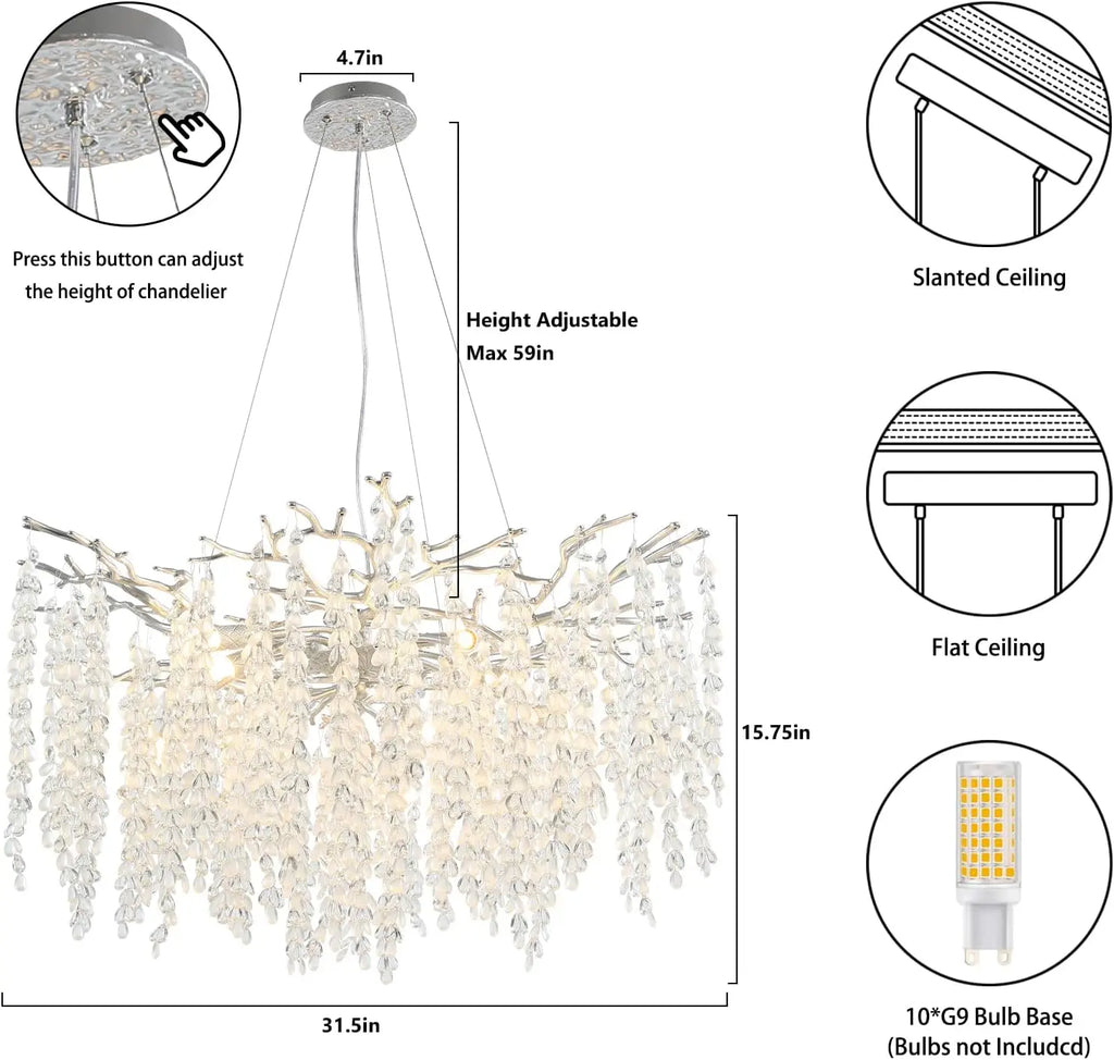 Lustre Cristal Salon — Chambre