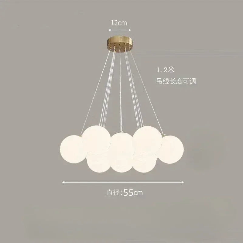 Lustre Blanc Moderne — Salon — 19 ampoules
