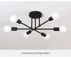 Lustre Industriel Design — Fer Forgé 6 Têtes — Salon et Salle à Manger LED