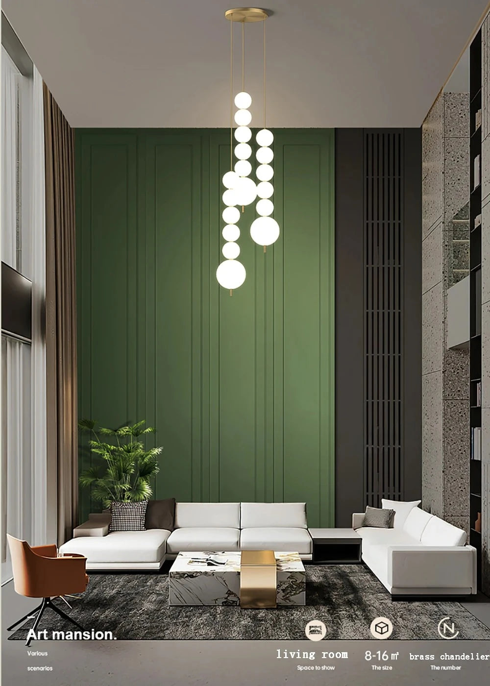 Lustre Salon Design Doré