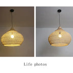 Suspension Rotin Wabi Sabi 40/50/60cm - Lustre LED Style Japonais