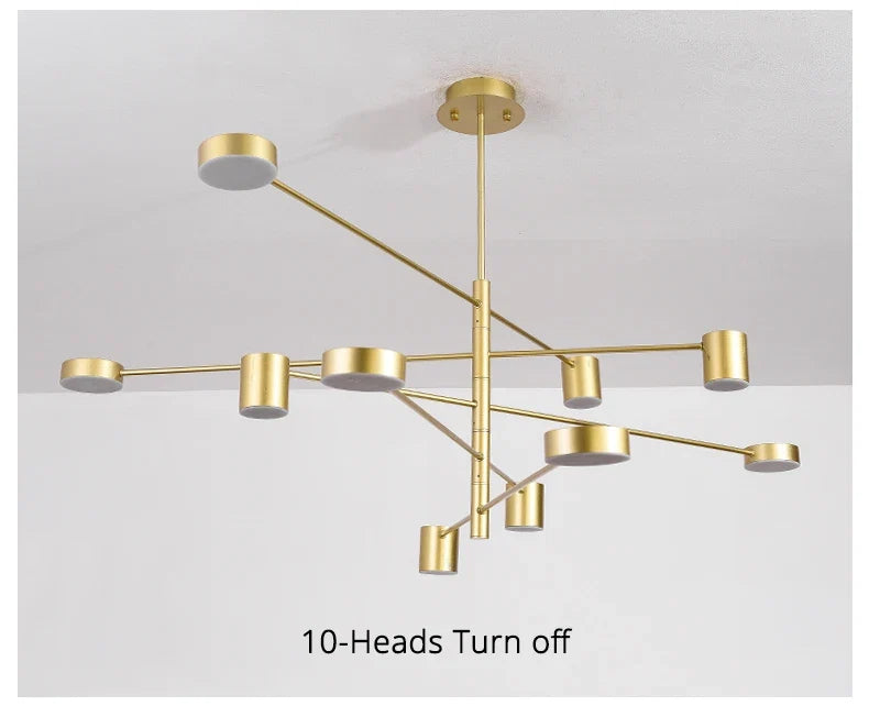 Lustre Chambre Ado — Noir — Noir 6 ampoules 140cm