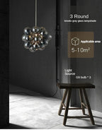 Lustre Design Salle à Manger — Nordique — 8 ampoules Rond 1
