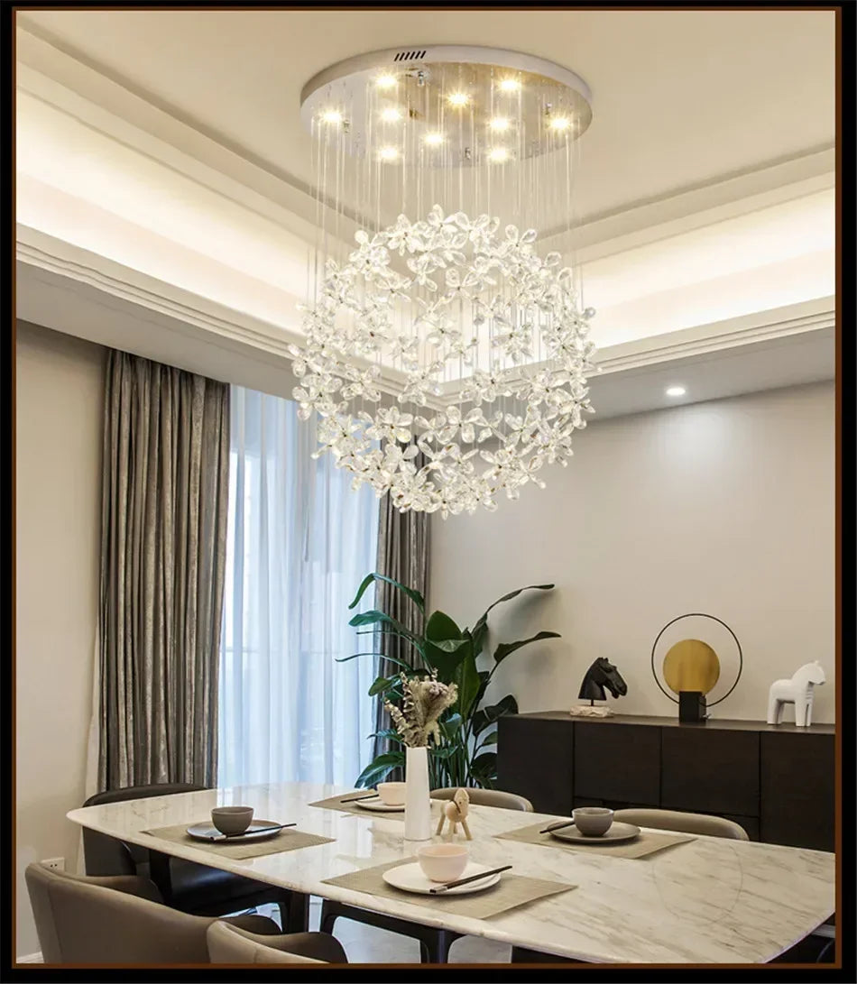 Lustre Cristal Moderne — Escalier
