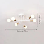Lustre Industriel Design — Fer Forgé 6 Têtes — Salon et Salle à Manger LED