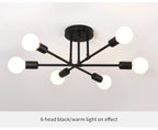 Lustre Industriel Design — Fer Forgé 6 Têtes — Salon et Salle à Manger LED